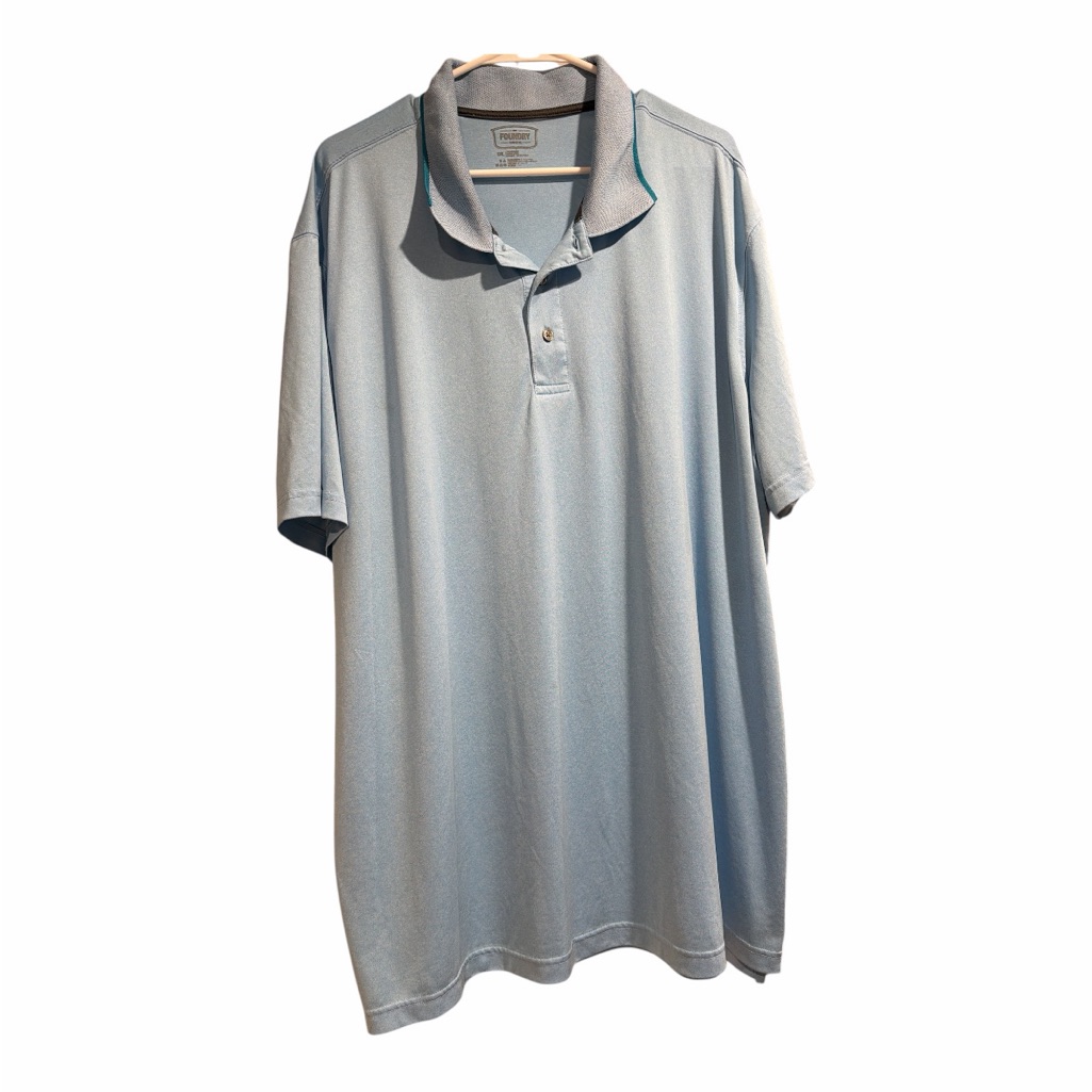 Foundry Supply Co Men's 3xl Light Blue Polo Shirt Big Tall Short Sleeve. Used